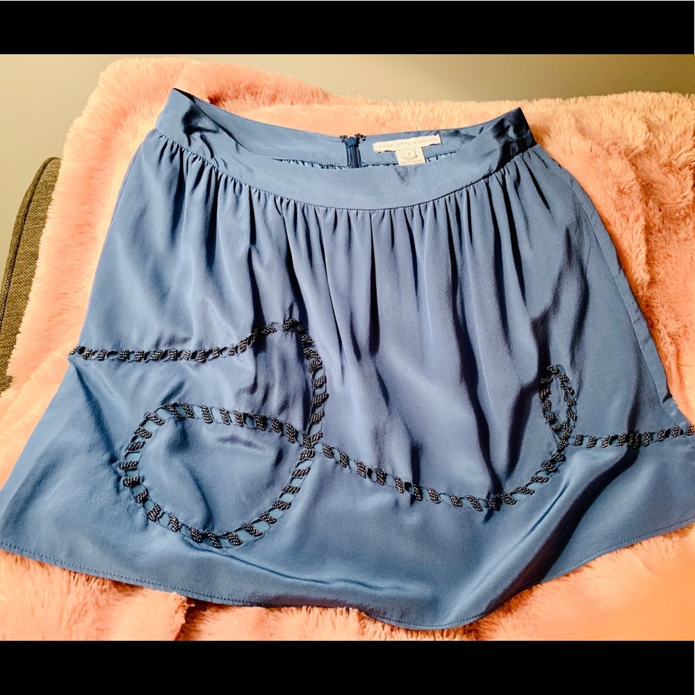 Charlotte Ronson silk beaded mini-skirt.